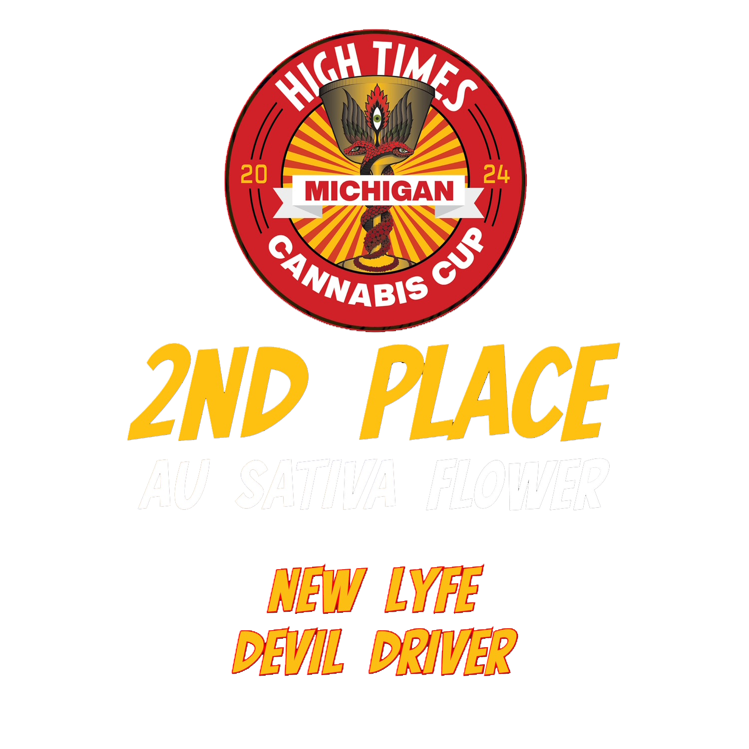 Award_3 Michigan High Times Cannabis Cup 2nd Place - Au Sativa Flower - New Lyfe Devil Driver
